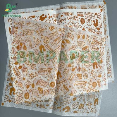 40g 50g Satu sisi Wax Coated Paper Food Grade Wrapping Paper Putih Hitam Kraft Warna Kopi