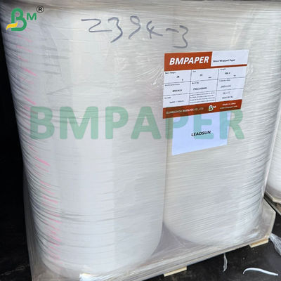 Custom Logo Printed Biodegradable 28gsm Putih Food-Grade Straw Wrap Paper Untuk Individu Minum Straw Packaging