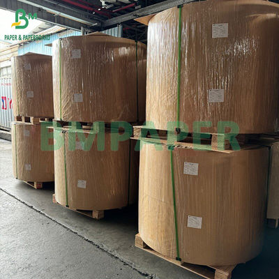 50gm 60gm Satu Sisi Glossy Brown Striped Kraft Paper Untuk Pengemasan Makanan