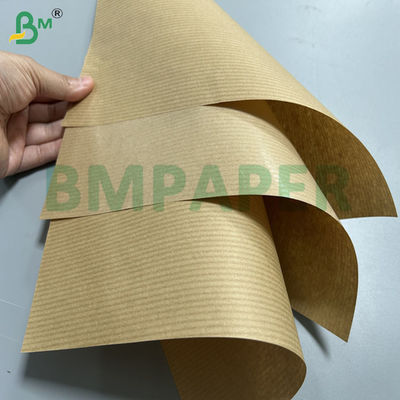 60g 70g Daur Ulang Fiber Ribbed Kraft Paper Rolls Untuk Kantong Makanan 70cm 80cm