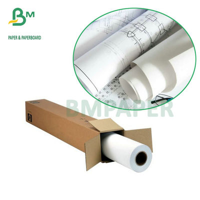 Kertas Inkjet Plotter 2 Sisi Putih 20LB Bond Roll 2'' Core 24'' Lebar