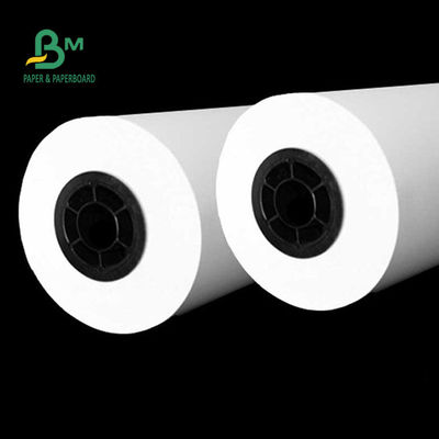 92% Whiteness 80gsm Plotter Paper Roll, Gulungan Kertas Putih Polos Untuk CAD Plotter 24'' X 150ft
