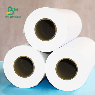 92% Whiteness 80gsm Plotter Paper Roll, Gulungan Kertas Putih Polos Untuk CAD Plotter 24'' X 150ft
