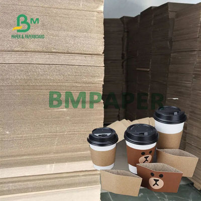 Lembar Karton Bergelombang Dinding Tunggal E Flute Untuk Penutup Cangkir Kopi Coklat