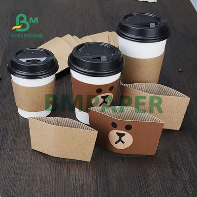 Lembar Karton Bergelombang Dinding Tunggal E Flute Untuk Penutup Cangkir Kopi Coklat