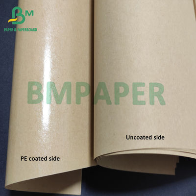 Kertas Stok Piala Dilapisi PE Tunggal, Kertas Kraft Coklat 70g + 15g PE Kualitas makanan