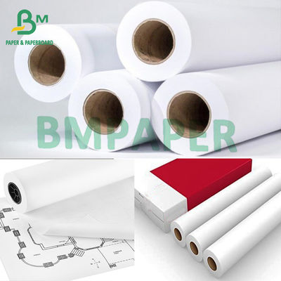24&quot; X 150' 20lb CAD Uncoated Plotter Paper Warna Putih Terang Untuk Teknik