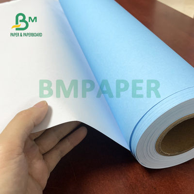 80gsm Satu Sisi Biru Kertas Plotter CAD Untuk Teknik 610mm X 150m