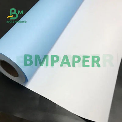 80gsm 20lb Satu Sisi / Sisi Ganda Gulungan Kertas Plotter Biru Digital Printing