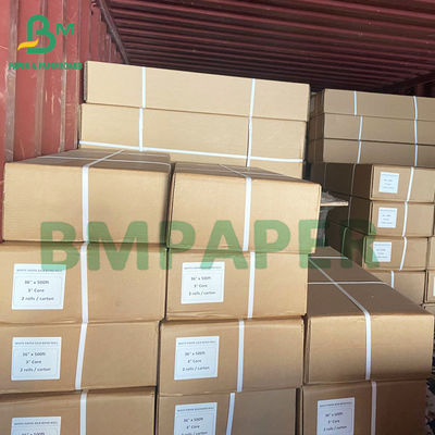 Gulungan Kertas Plotter 36&quot; X 150' Kertas Putih Tanpa Lapisan 20 Lb Gulungan Inti 2&quot;