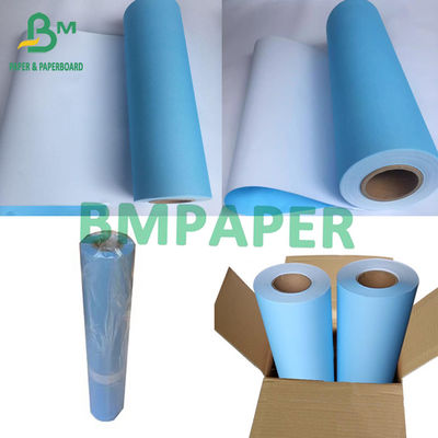 80gsm Inkjet Printer Paper Blueprints Satu Sisi Biru, Satu Sisi Putih 880mm X 50m 100m 150m Roll Core 2&quot;