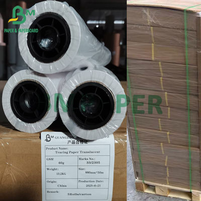 60gm Tracing Paper Translucent Plotter Paper Samll Rolls 880mm X 50m 100m 150m Paket karton
