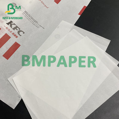 30g-80g Greaseproof White Paper Roll Kualitas Tinggi Bungkus Makanan Master Roll Ukuran Khusus