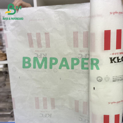 30g-80g Greaseproof White Paper Roll Kualitas Tinggi Bungkus Makanan Master Roll Ukuran Khusus