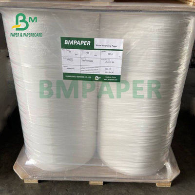 28gm Kertas putih Food Grade Untuk bungkus sedotan 30mm 35mm Ramah lingkungan