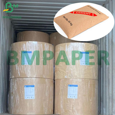 30lb 40lb kuat tahan ledakan Brown kertas kraft alami untuk kantong semen