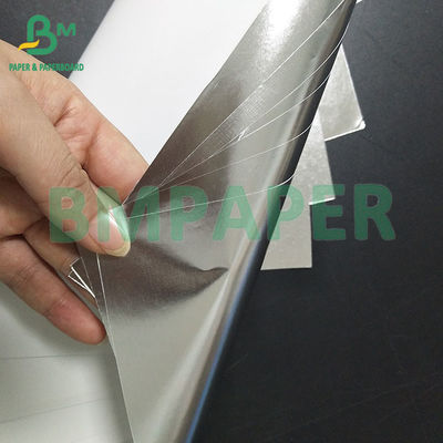 Ketahanan kelembaban dan tahan air Perak Aluminized Wet Strength Metalized Paper Untuk Pencetakan Label Bir