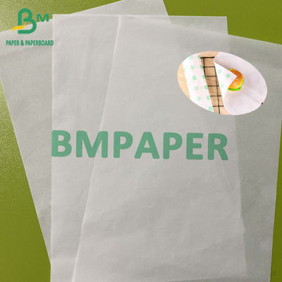 35gsm 40gsm kertas pelindung minyak putih kertas tahan lemak dalam gulungan ukuran yang disesuaikan untuk bungkus makanan