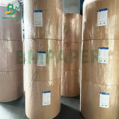 Daur ulang 40g premium satu sisi berkilau cokelat kraft tas kertas gulung