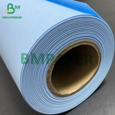 Blue Plotter Paper Roll Double Side Blueprint Paper Disesuaikan Lebar 50m 100m 150m Panjang