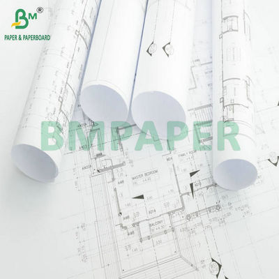 24' x 300ft 2' Core Inkjet Paper Bond Roll Untuk Layout Printing Plan