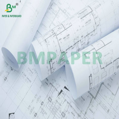 36' x 500ft 3' Core Format CAD Inkjet Paper Roll Untuk Mencetak Rencana Arsitektur