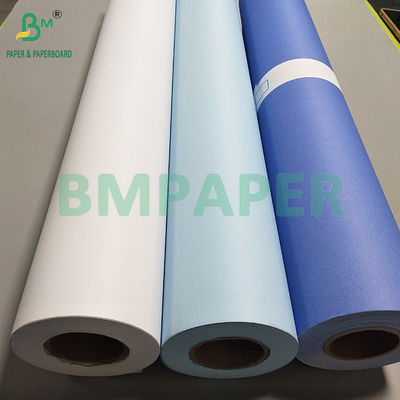 20LB 24&quot; Single Side Cerah Biru Ungu CAD Plotter Teknik Ikatan kertas gulung