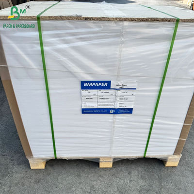 80gm Satu sisi dilapisi Putih Glossy Art Paper Untuk Label Sticker 65 x 95cm