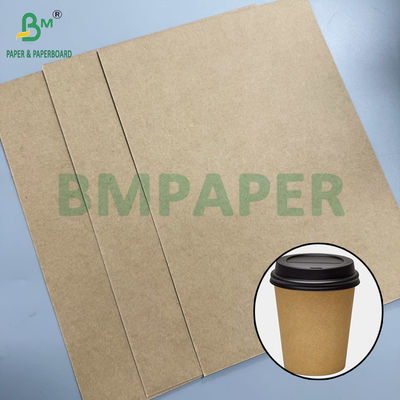 Kraft Board 320g + 20g PE Natural Brown Food Cup Paper 32&quot; Reels 3&quot; Core 32 1 Meter Diameter Luar