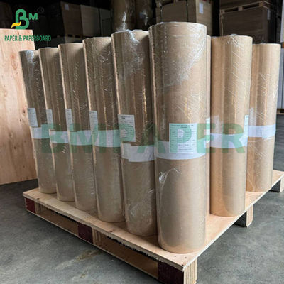 60 gram 30in Lebar 1 Sisi MG Pure Brown Ribbed Kraft Paper Untuk Paket