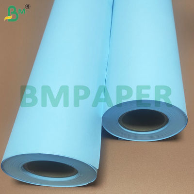 Ukuran inti 2 inci Gambar jelas Sisi ganda Biru Plotter Paper Rolls