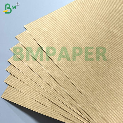 60gm Lembut Satu Sisi Glossy Brown Striped Kraft Paper Untuk Pengemasan Makanan Kerajinan / DIY