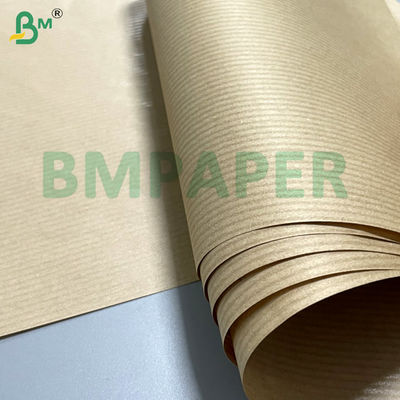 60gm Lembut Satu Sisi Glossy Brown Striped Kraft Paper Untuk Pengemasan Makanan Kerajinan / DIY