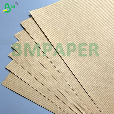 60gm Lembut Satu Sisi Glossy Brown Striped Kraft Paper Untuk Pengemasan Makanan Kerajinan / DIY