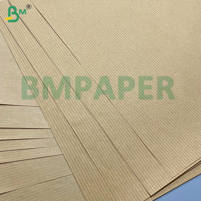 50gsm 60gsm 70gsm Ringan tahan air mata Brown Striped Kraft Paper One Side Gloss Sangat baik untuk bungkus Bunga bungkus roti