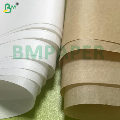 50gm 60gm Kertas tahan panas tahan lemak untuk kemasan makanan berlemak Brown & White Kit3 Kit5 Kit7 Kelembaban tahan daur ulang