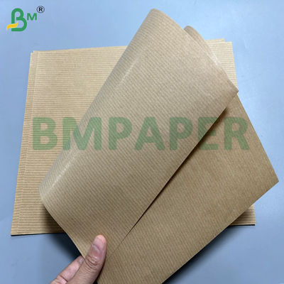 60g 70g Daur Ulang Fiber Ribbed Kraft Paper Rolls Untuk Kantong Makanan 70cm 80cm