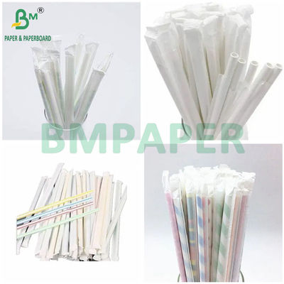 Gulungan Kertas Kraft Pulp Kayu Alami 28grs 29mm 33mm Untuk Pembungkus Sedotan