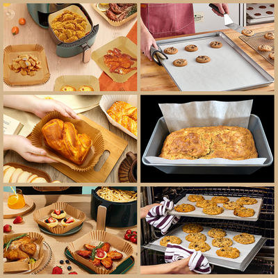 Air Fryer Paper Liner Paper Unbleached dan Bleached Parchment Paper Untuk Microwave