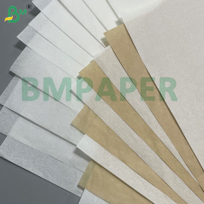 Brown White Natural Compostable Greaseproof Paper 45gsm Untuk Wrap Liner Hot Dog Packing