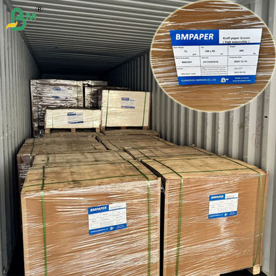 Kertas Kraft Cokelat Kantong 75gsm 80gsm Untuk Kantong Semen 65 x 100cm Extensible