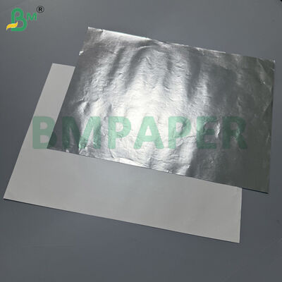 1/s Bright Silver Metalised Paper White Back Food Grade Sheets 70g 800mm X 1000mm
