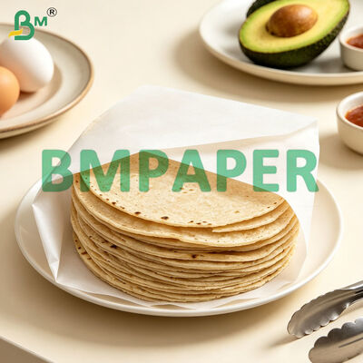 20gm 25gm lembaran pemisah tipis untuk tortilla, makanan kelas tortilla kertas pembungkus kertas kulit bawang