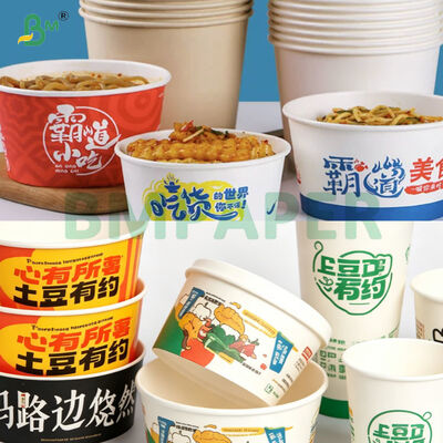 180~350gm Waterproof PE Coated Paper Untuk Disposable Instant Noodle Bowl