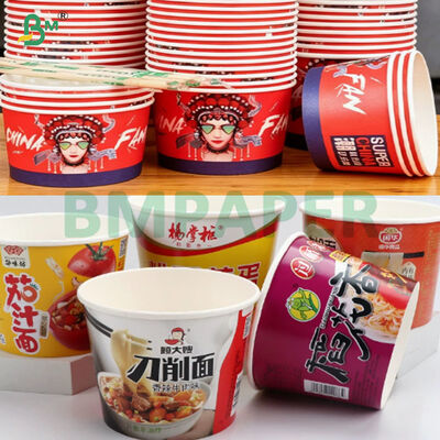 Virgin Wood Pulp PE Laminated Mie Instan Cup Bowl Kertas Mentah Anti Bocor