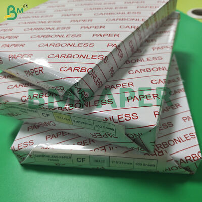 Kertas NCR CFB Kuning Merah Muda Tanpa Karbon 80gsm Untuk Pencetakan Digital 216 x 279mm
