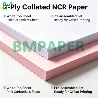 Lembar kertas tanpa karbon yang sudah dicollect 2-Ply 3-Ply NCR Copy Paper Formulir penerimaan faktur A4